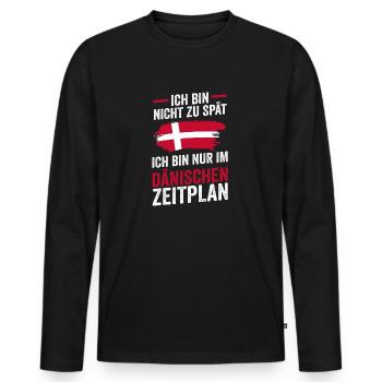 Danois Danemark - T-shirt manches longues Premium bio Homme - noir - Devant - Nico (187cm)