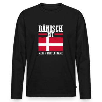 Danois Danemark - T-shirt manches longues Premium bio Homme - noir - Devant - Nico (187cm)