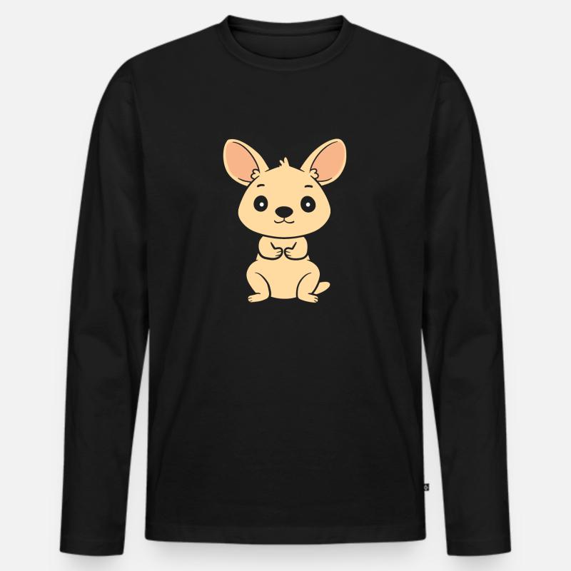 Wallaby - Männer Premium Bio Langarmshirt - Schwarz