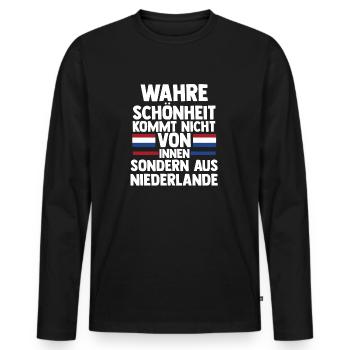 Pays-Bas Pays-Bas Pays-Bas - T-shirt manches longues Premium bio Homme - noir - Devant - Nico (187cm)