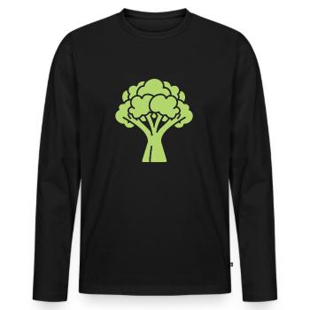 brocoli - T-shirt manches longues Premium bio Homme - noir - Devant - Nico (187cm)
