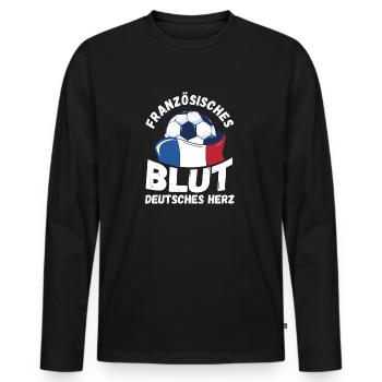 Français Français France - T-shirt manches longues Premium bio Homme - noir - Devant - Nico (187cm)
