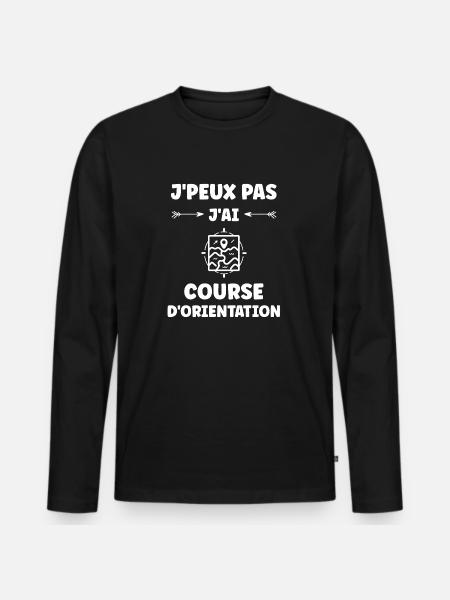 course d'orientation - T-shirt manches longues Premium bio Homme - noir