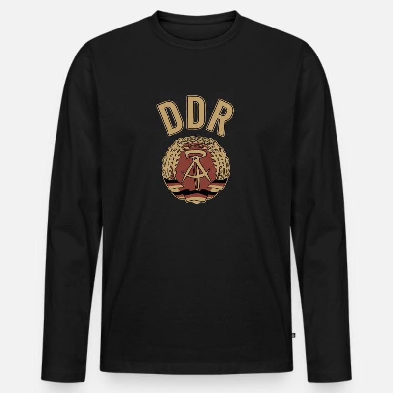 DDR, Osten, Ossi Geschenk - Männer Premium Bio Langarmshirt - Schwarz