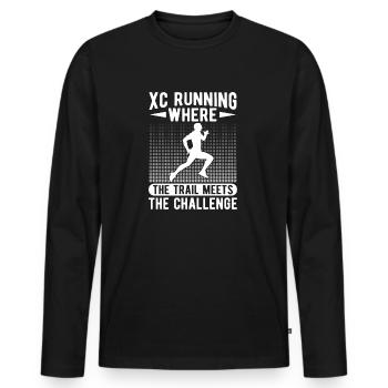 Cross Country Runner Design - XC Coach - Running - Men's Premium Organic Long Sleeve Shirt - black - Front - Nico (187cm)