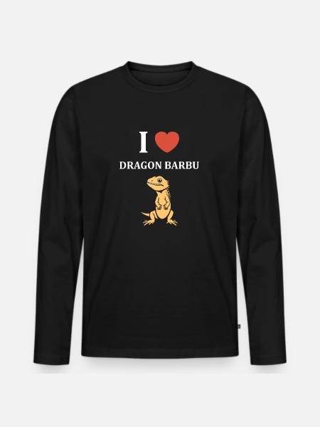 Dragon barbu - T-shirt manches longues Premium bio Homme - noir