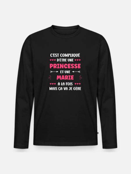 Marie - T-shirt manches longues Premium bio Homme - noir