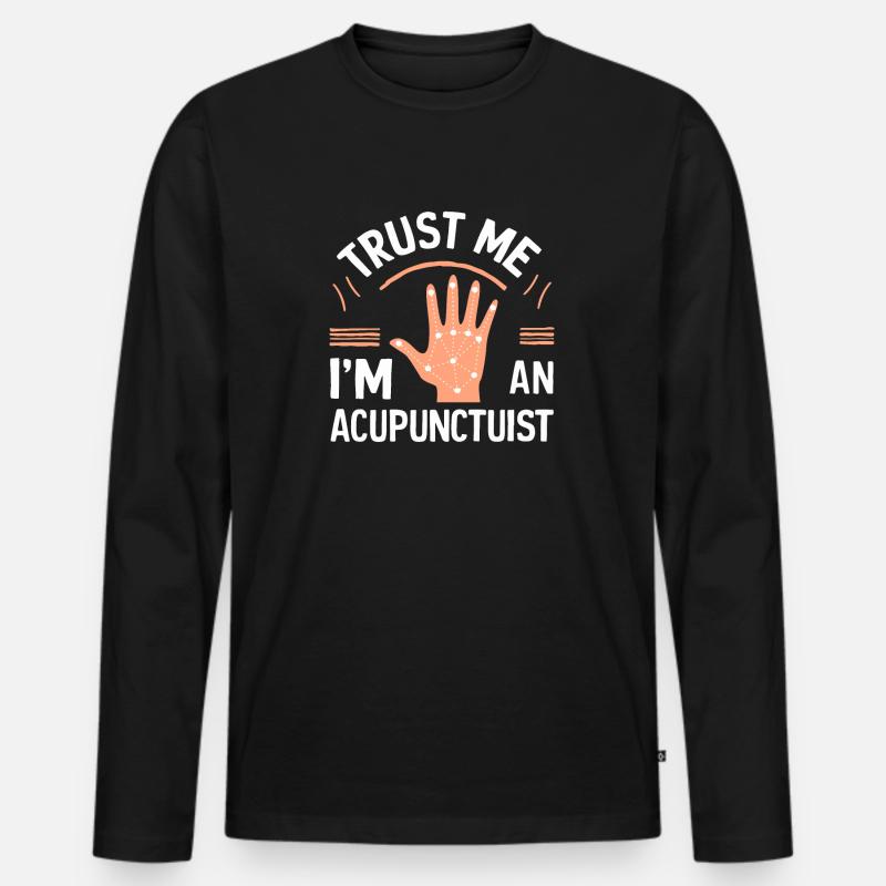 Akkupunktur - Männer Premium Bio Langarmshirt - Schwarz