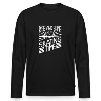 Art de skateboard pour garçons filles hommes cadeaux de skateboard - T-shirt manches longues Premium bio Homme - noir - Devant - Nico (187cm)