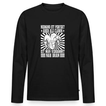 Personne n’est parfait, mais le clown de cirque l’est - T-shirt manches longues Premium bio Homme - noir - Devant - Nico (187cm)