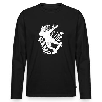 Art de skateboard pour garçons filles hommes cadeaux de skateboard - T-shirt manches longues Premium bio Homme - noir - Devant - Nico (187cm)