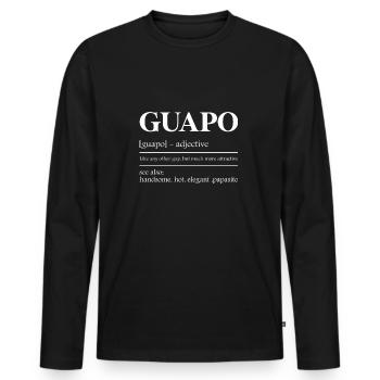 Dictionnaire Guapo définition en espagnol espagnol espagnol et - T-shirt manches longues Premium bio Homme - noir - Devant - Nico (187cm)