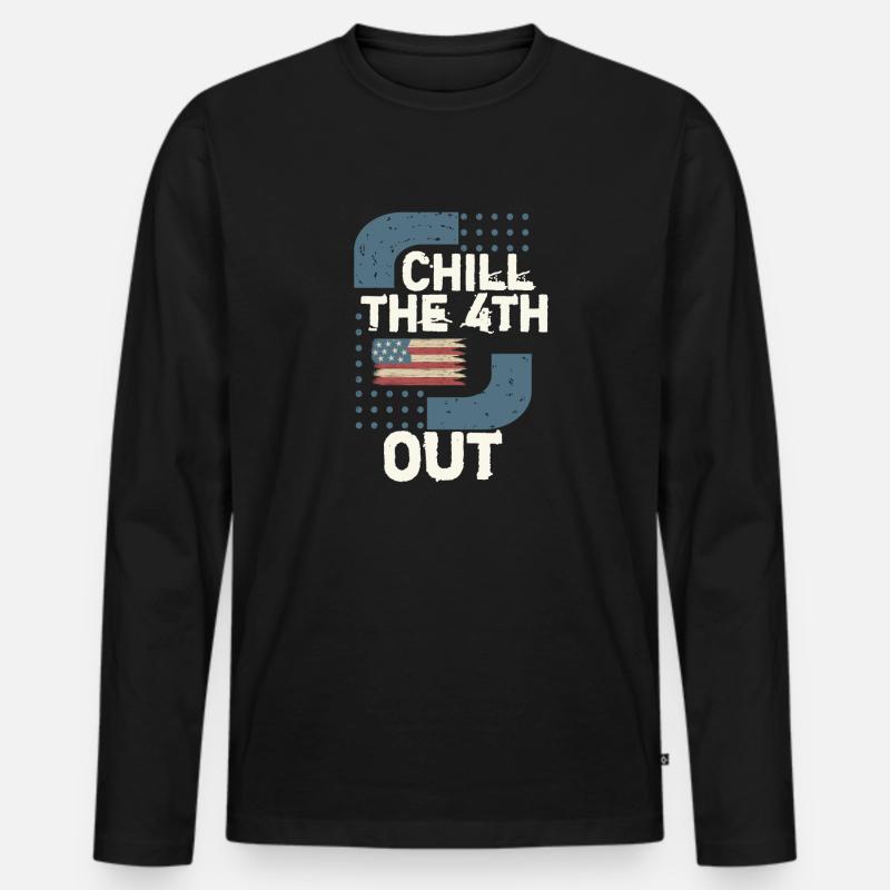 Funny 4 ter Juli - Männer Premium Bio Langarmshirt - Schwarz