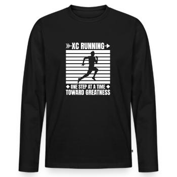 Cross Country Runner Design - XC Coach - Running - Men's Premium Organic Long Sleeve Shirt - black - Front - Nico (187cm)