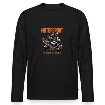 Geschwindigkeit ist Glückseligkeit-Motorsport - Männer Premium Bio Langarmshirt - Schwarz - Vorne - Nico (187cm)