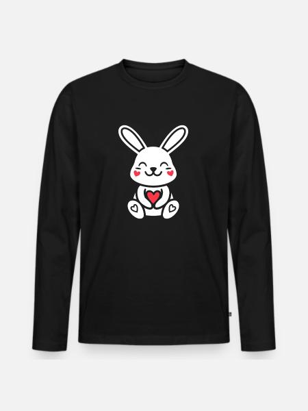 Petit bébé lapin - T-shirt manches longues Premium bio Homme - noir