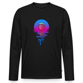 Sunset Strawberry - Männer Premium Bio Langarmshirt - Schwarz - Vorne - Nico (187cm)