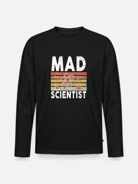Mad Scientist - Men's Premium Organic Long Sleeve Shirt - black
