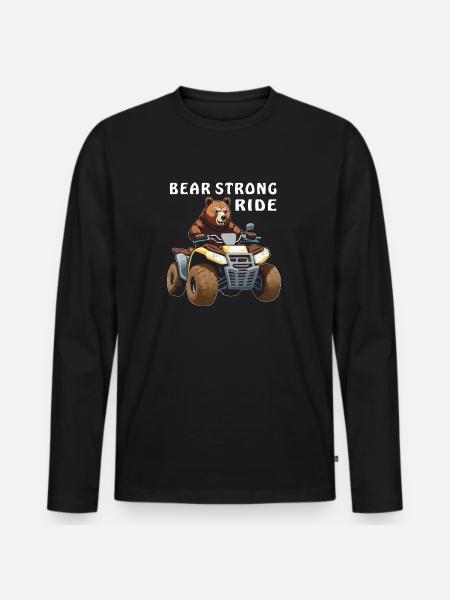 QUAD BEAR STRONG RIDE - Men's Premium Organic Long Sleeve Shirt - black
