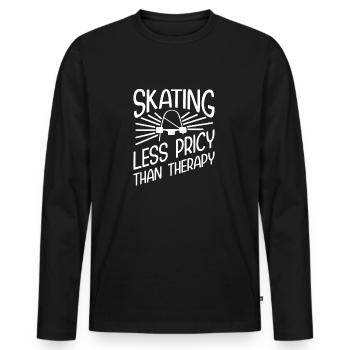 Skateboard Art Pour Garçons Filles Hommes Skateboard Cadeaux - T-shirt manches longues Premium bio Homme - noir - Devant - Nico (187cm)