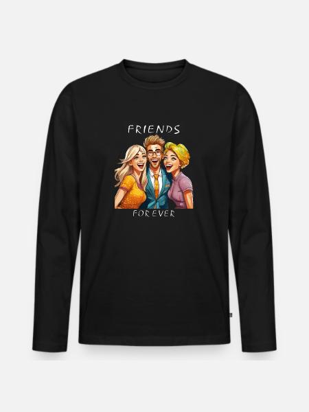 FREUNDE FRIENDS FOR EVER - Men's Premium Organic Long Sleeve Shirt - black