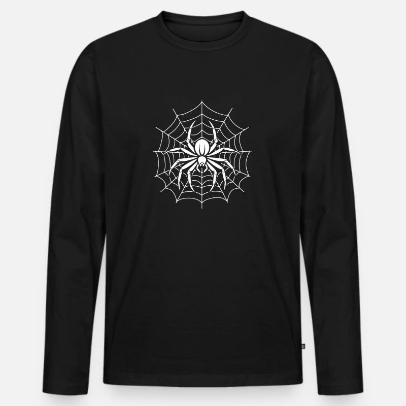 Spinne - Männer Premium Bio Langarmshirt - Schwarz