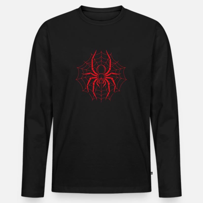 Spinne - Männer Premium Bio Langarmshirt - Schwarz
