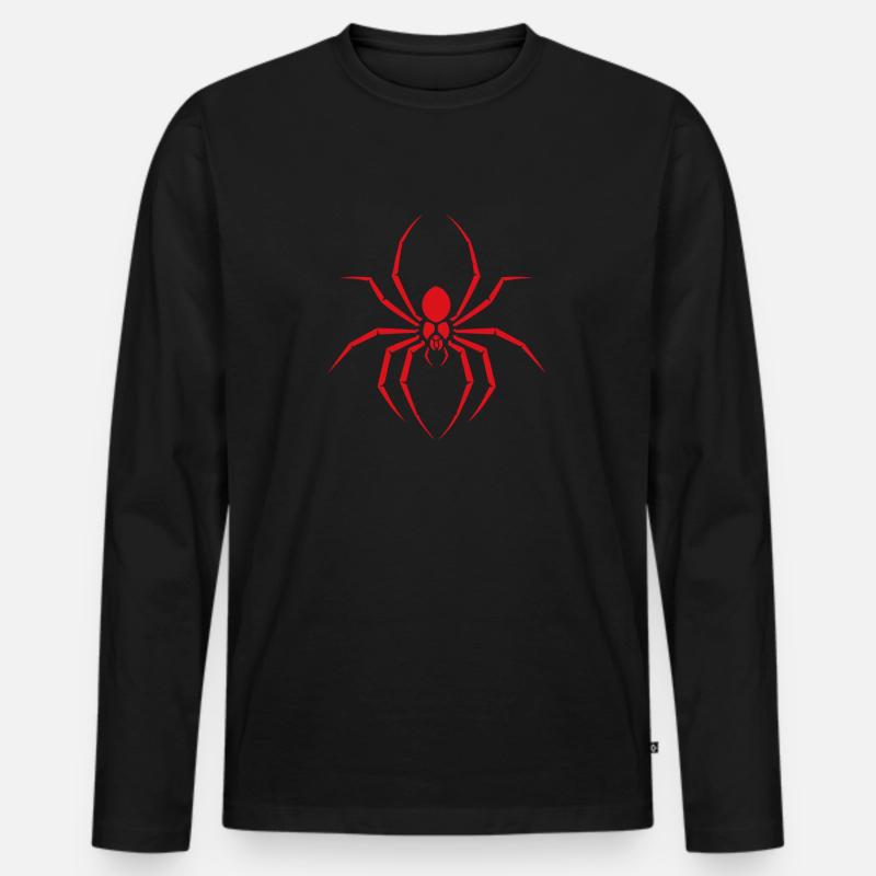 Spinne - Männer Premium Bio Langarmshirt - Schwarz