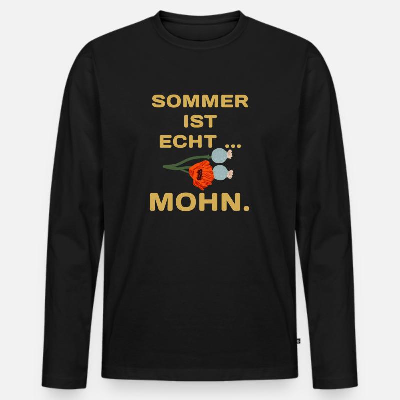 sommer Ist sommer - Männer Premium Bio Langarmshirt - Schwarz