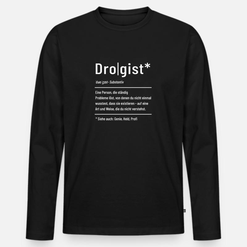 Drogist - Definition - Lexikon - Männer Premium Bio Langarmshirt - Schwarz