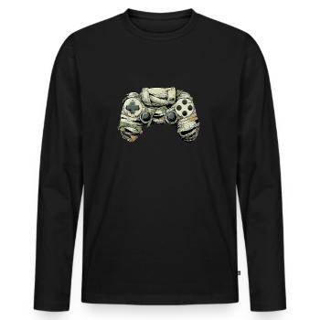 Halloween Zombie Game Controllers Mummy - Männer Premium Bio Langarmshirt - Schwarz - Vorne - Nico (187cm)