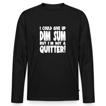 Délicieux Cuisine Asiatique Bao Bun Drôle Dim Sum - T-shirt manches longues Premium bio Homme - noir - Devant - Nico (187cm)