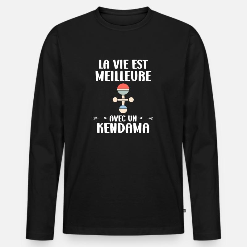 Kendama - Männer Premium Bio Langarmshirt - Schwarz