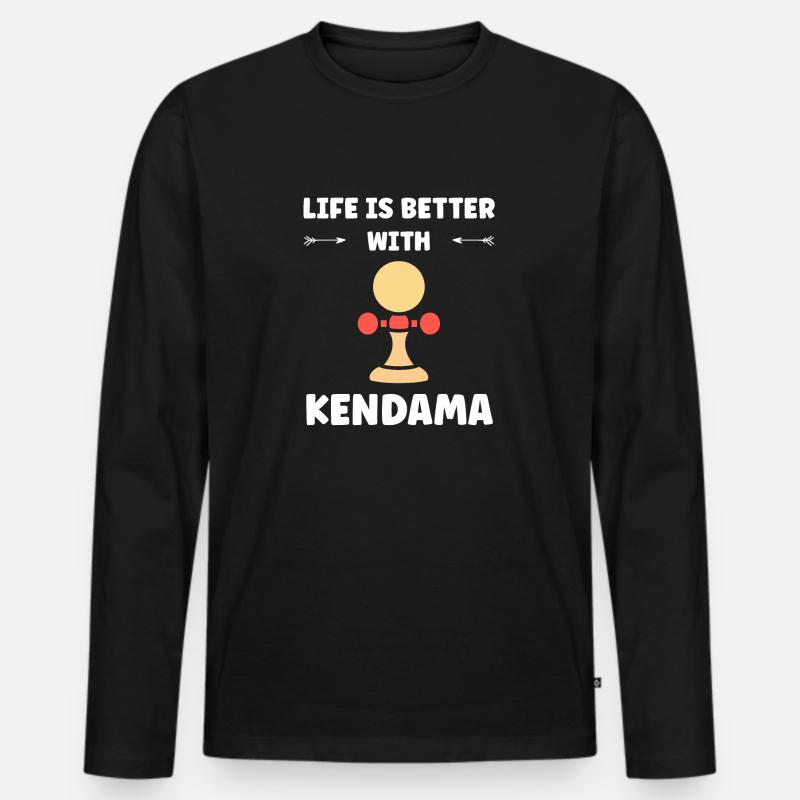 Kendama - Männer Premium Bio Langarmshirt - Schwarz