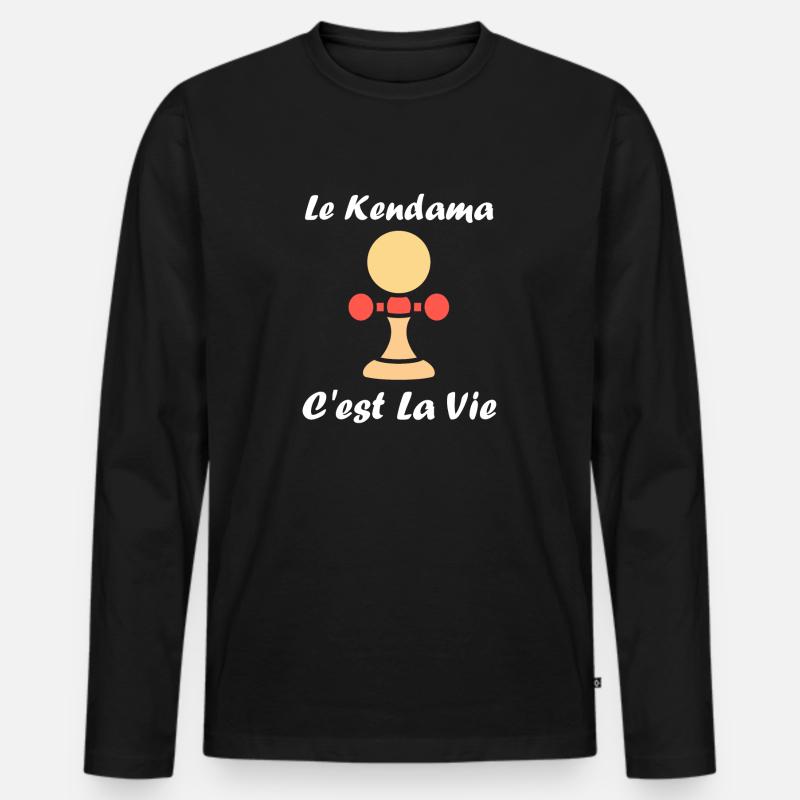 Kendama - Männer Premium Bio Langarmshirt - Schwarz