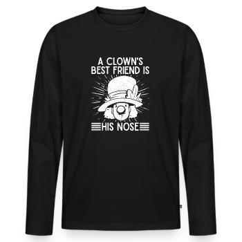 Circus Graphic Clown´s Best Friend His Nose Gifts - Männer Premium Bio Langarmshirt - Schwarz - Vorne - Nico (187cm)