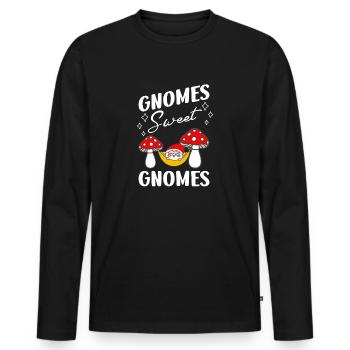 Gnomes Doux Gnomes Drôle Gnome Jardinage - T-shirt manches longues Premium bio Homme - noir - Devant - Nico (187cm)