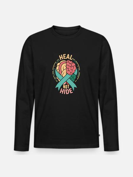 Depression Help - Mental Breakdown - Men's Premium Organic Long Sleeve Shirt - black
