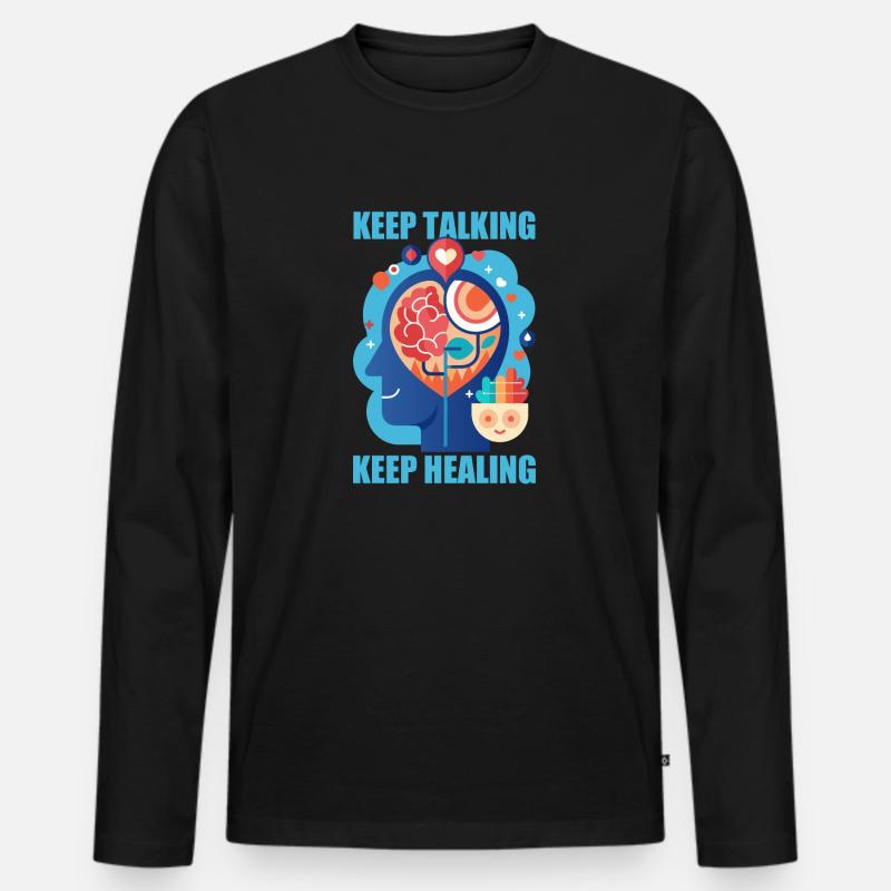 Depression Hilfe - Mental Breakdown - Männer Premium Bio Langarmshirt - Schwarz