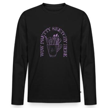 Artiste Peintre graphique Wow assez sommaire ici - T-shirt manches longues Premium bio Homme - noir - Devant - Nico (187cm)