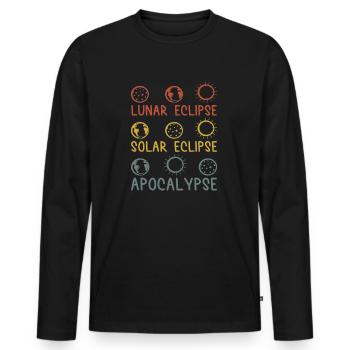 Solar Lunar Eclipse Apocalypse Celestial Event - Männer Premium Bio Langarmshirt - Schwarz - Vorne - Nico (187cm)