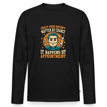 Lasers pour la peau - Taches pigmentaires Grains de beauté Soins de la peau - T-shirt manches longues Premium bio Homme - noir - Devant - Nico (187cm)