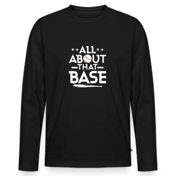 Tout sur ce fan de baseball de base - T-shirt manches longues Premium bio Homme - noir - Devant - Nico (187cm)