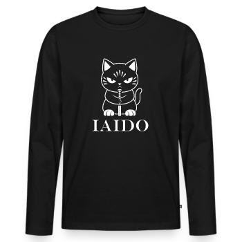 iaido - Männer Premium Bio Langarmshirt - Schwarz - Vorne - Nico (187cm)