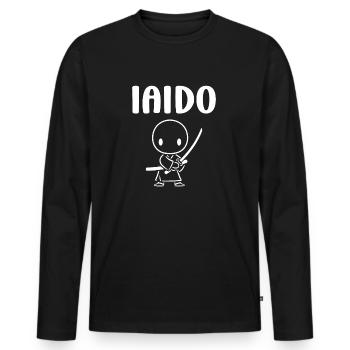 iaido - Männer Premium Bio Langarmshirt - Schwarz - Vorne - Nico (187cm)