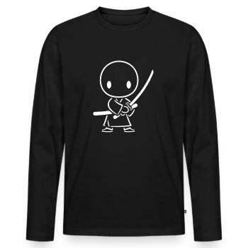 iaido - Männer Premium Bio Langarmshirt - Schwarz - Vorne - Nico (187cm)