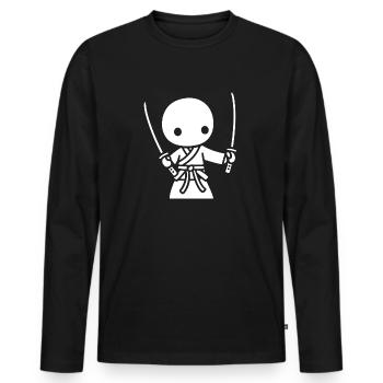 iaido - Männer Premium Bio Langarmshirt - Schwarz - Vorne - Nico (187cm)