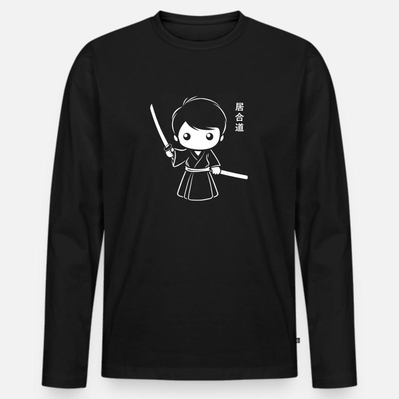 iaido - Männer Premium Bio Langarmshirt - Schwarz