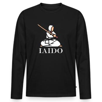iaido - Männer Premium Bio Langarmshirt - Schwarz - Vorne - Nico (187cm)