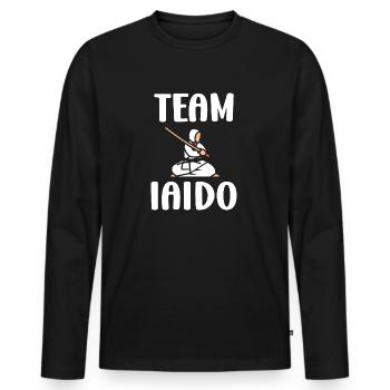 iaido - Männer Premium Bio Langarmshirt - Schwarz - Vorne - Nico (187cm)